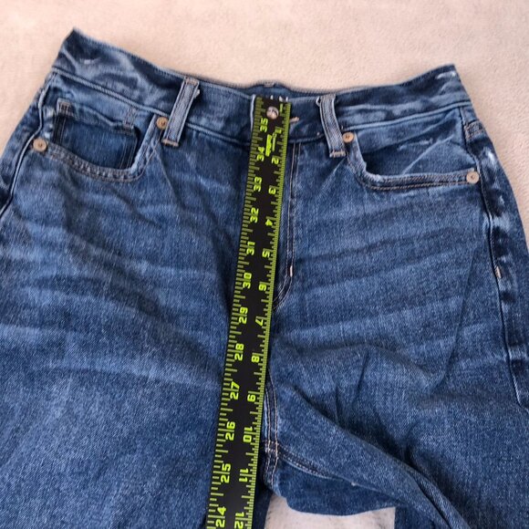 American Eagle Womens Mom Jeans Size 0 Denim Relaxed Distressed Straight Leg - Picture 7 of 16